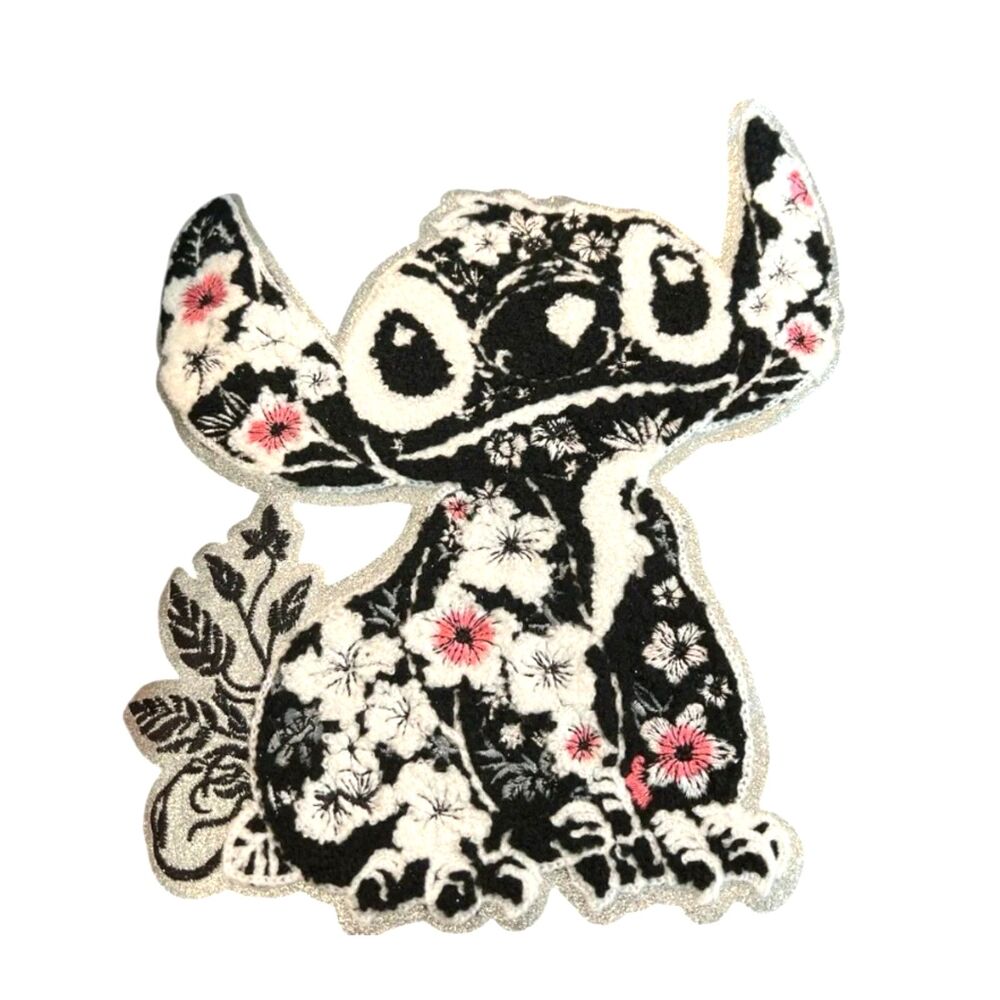 Stitch Floral Large Iron On Patch